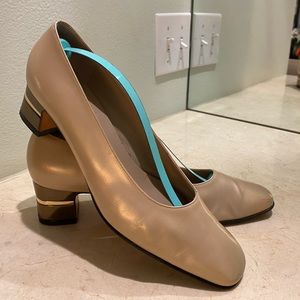 Salvatore Ferragamo pumps w contrast block  heels
